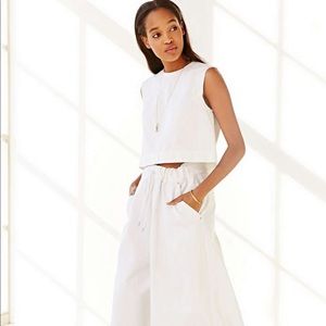 Silence + Noise White Denim Cropped Tank